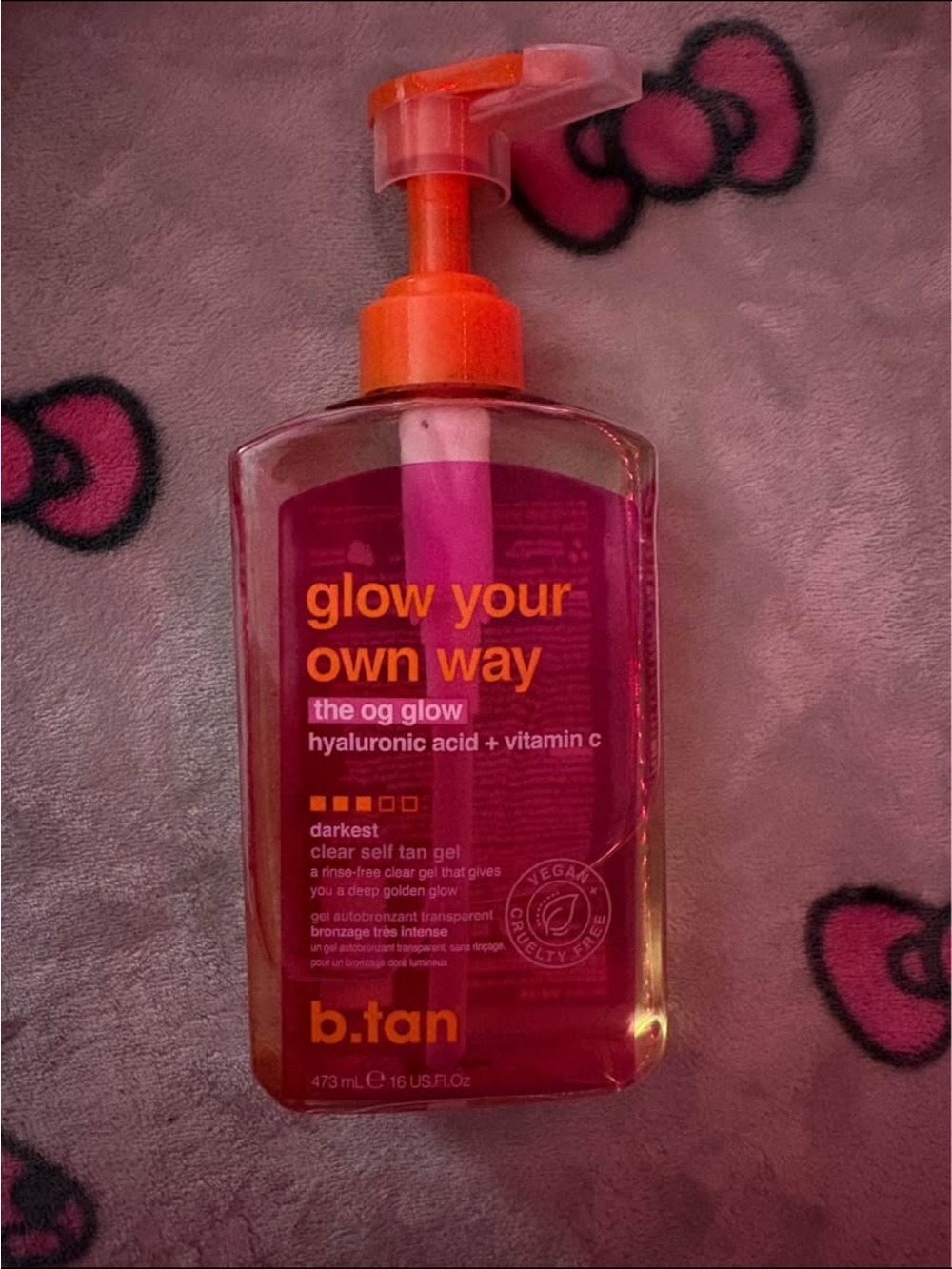 Glow Your Own Way Dark Clear Self Tan Gel — Pink & Orange
